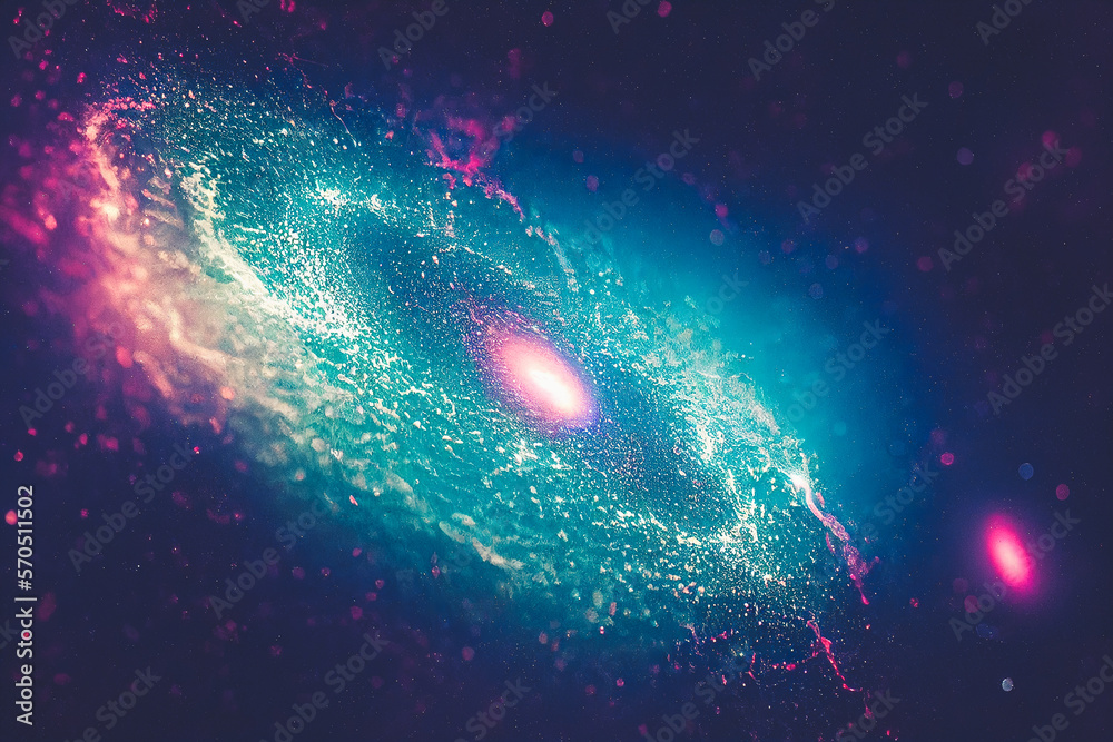 Splendid scenic outer space vibrant color starry galaxy universe in bizarre and fantasy cosmical lig