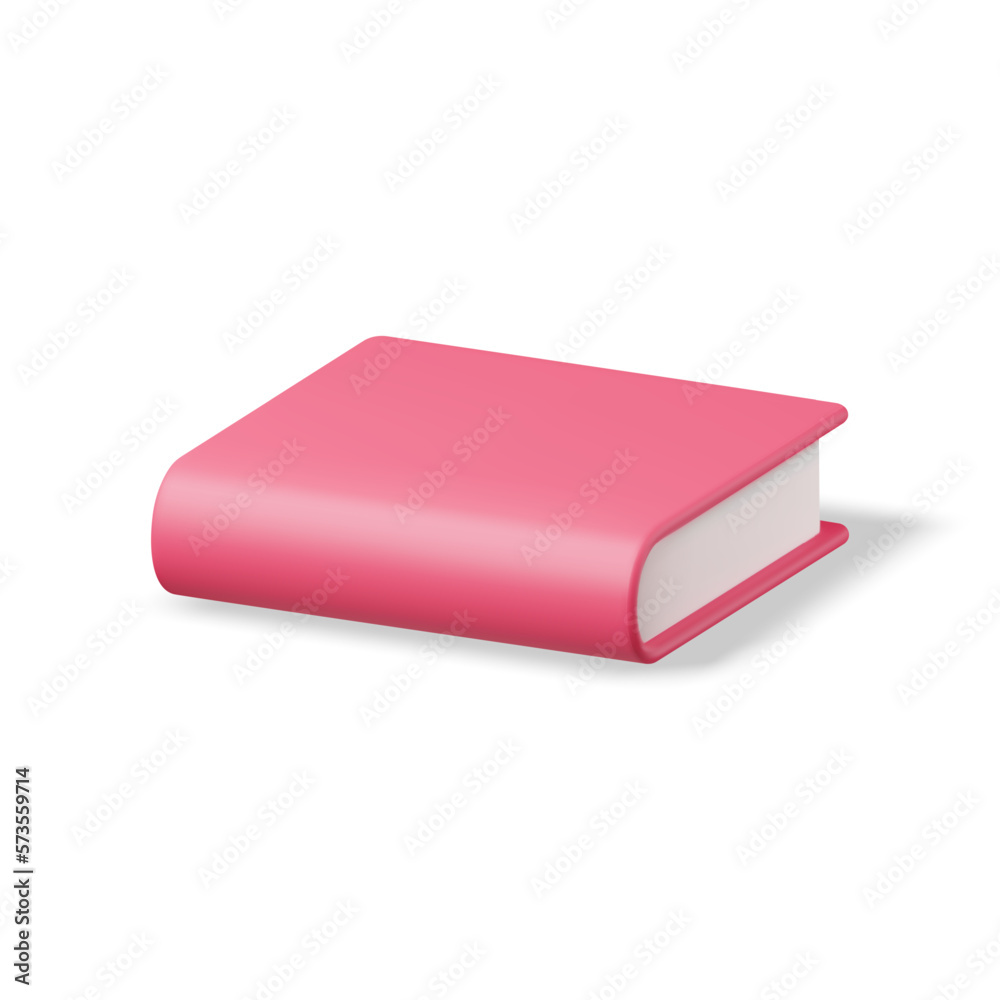 3D Closed Book Isolated on White Background. Render Book Icon. Educational or Business Literature. R