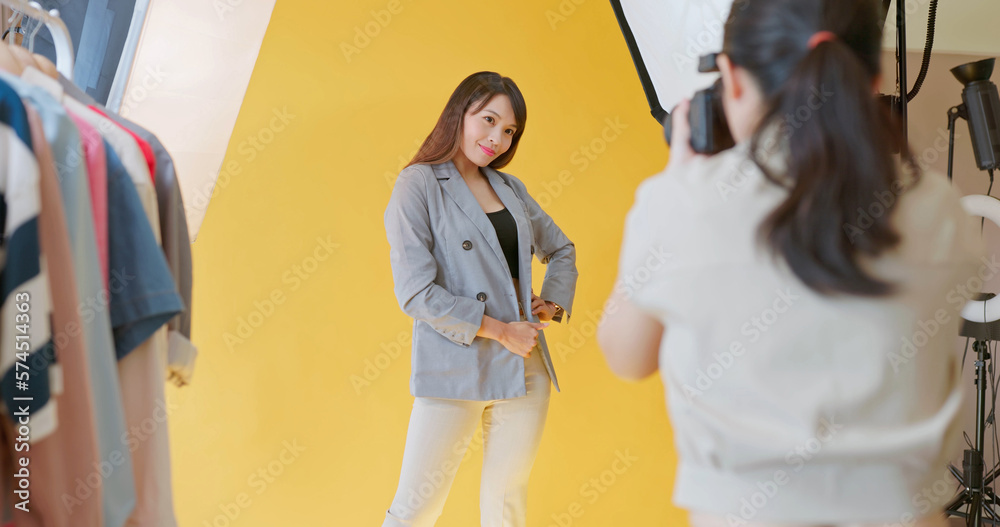 model in photography studio