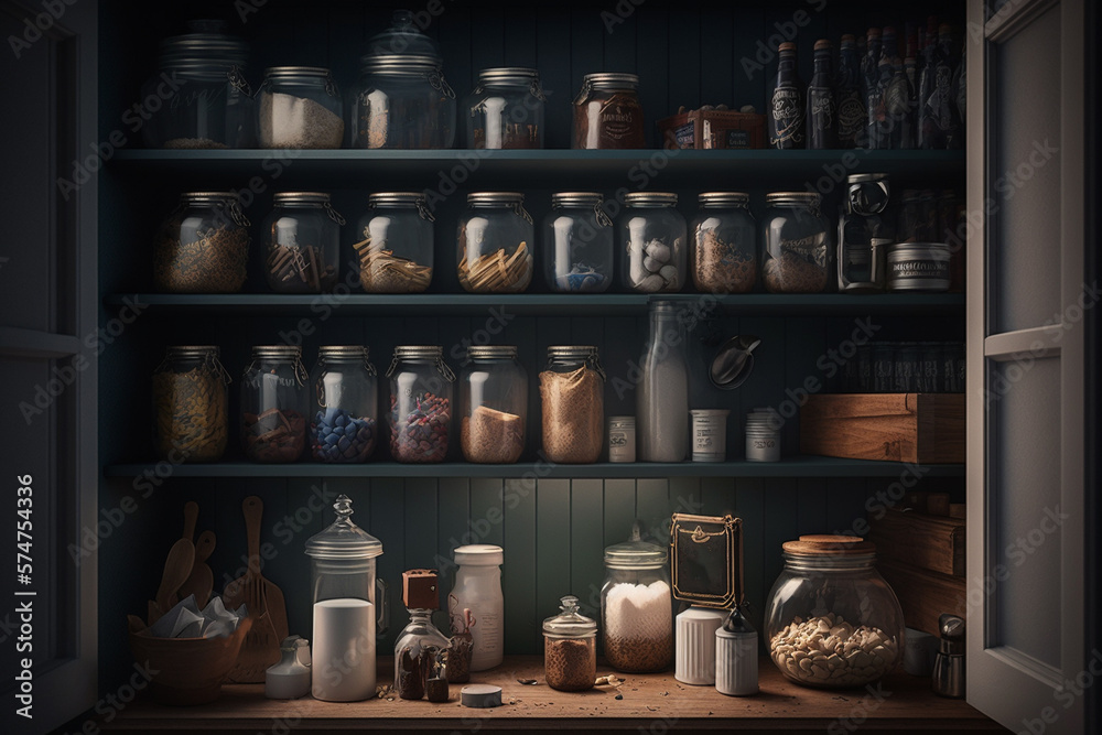 Pantry, created by a neural network, Generative AI technology