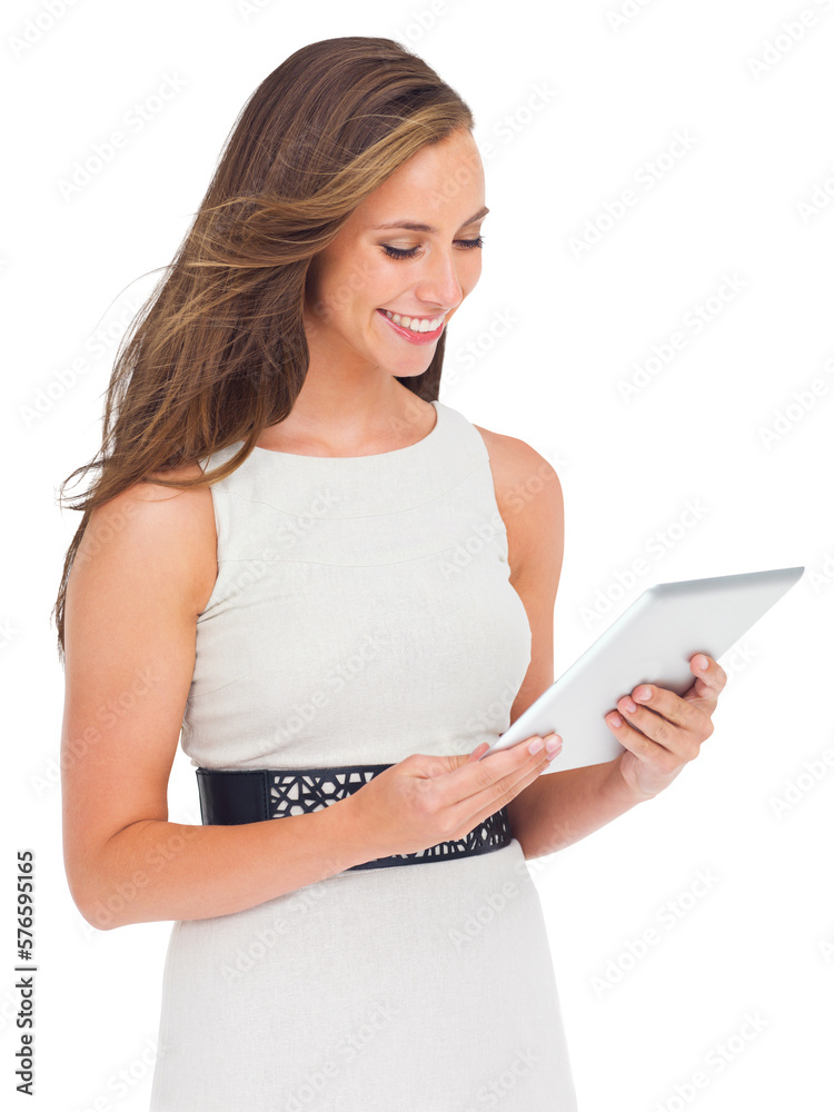 A happy female from Canada or a trendy businesswoman streaming a video, movie, or internet browsing 