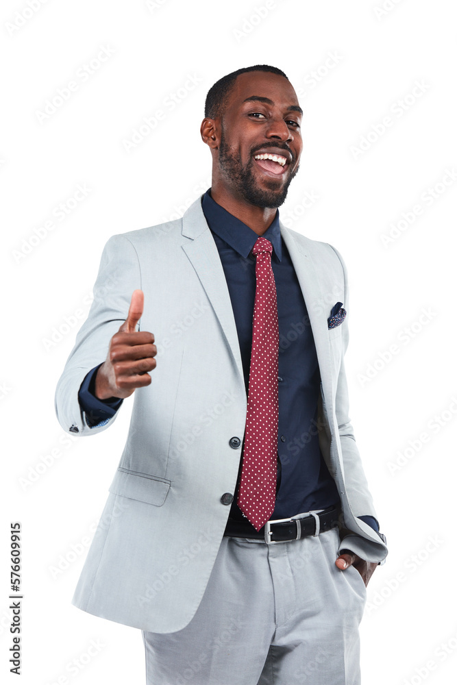 A positive young black businessman in a designer business suit ready for a marketing meeting with a 