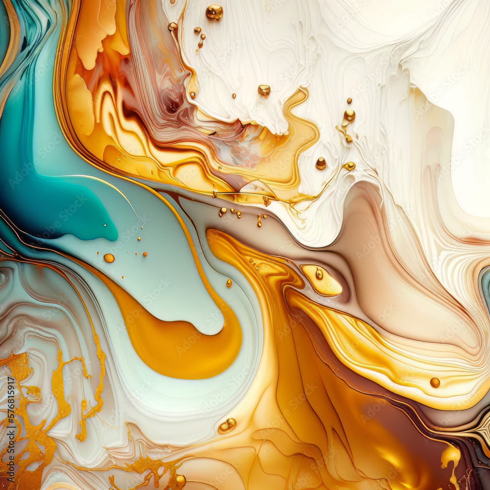 Natural luxury abstract fluid art painting in alcohol. Illustration AI Generative