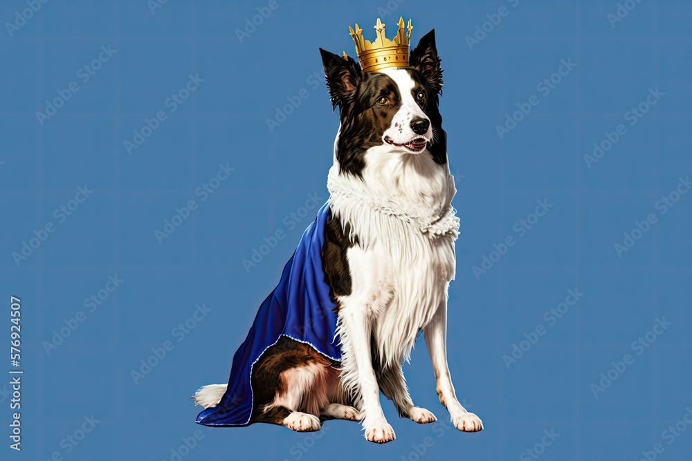 This border collie is decked out in a festive outfit in honor of the Three Wise Men, Melchior, Caspa