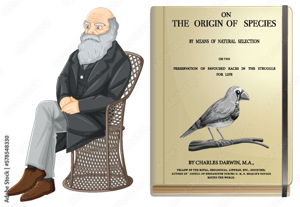 Charles Darwin and The origin of species book