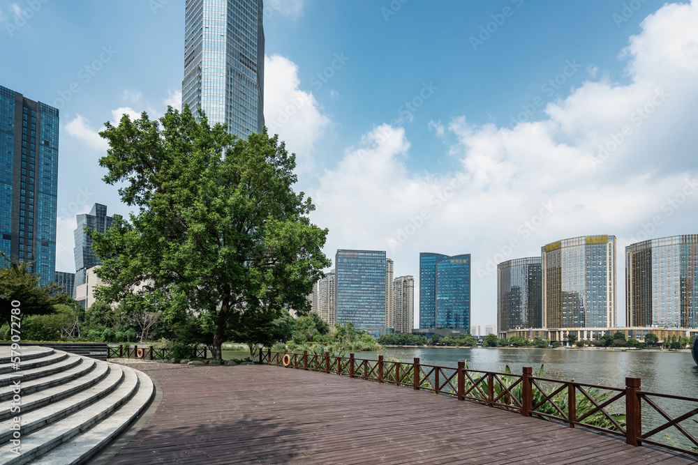 Modern architectural landscape in Shaoxing Financial Area