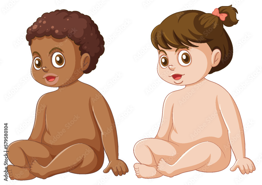 Set of toddler with diffrent skin colour