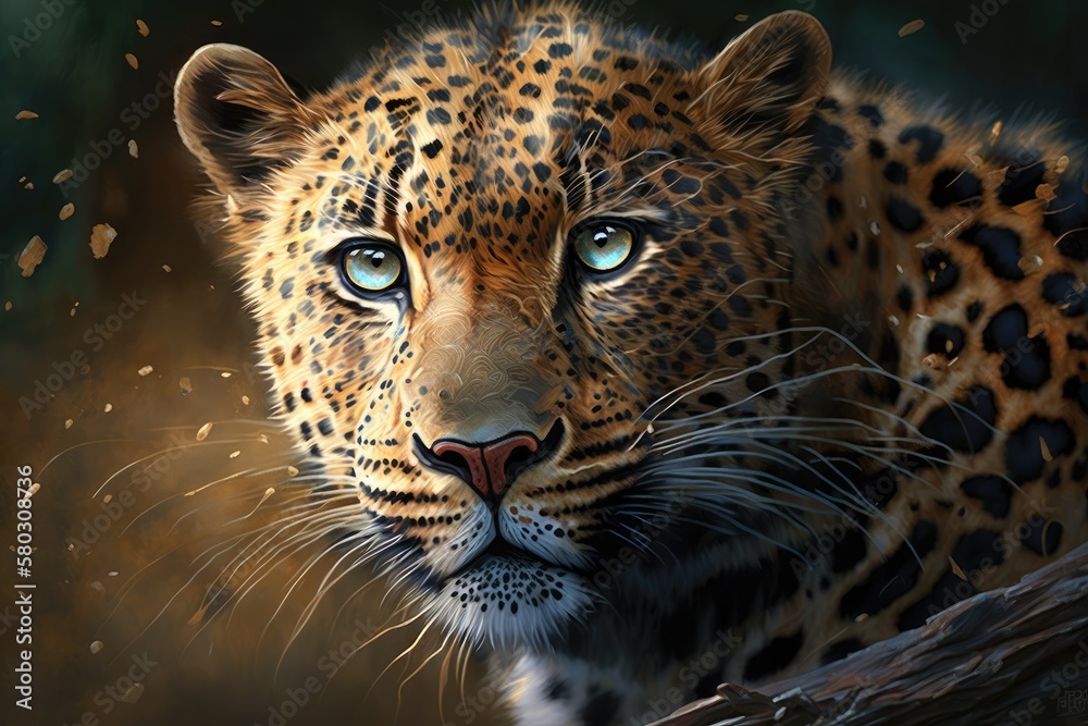 Animal art a leopard. Generative AI