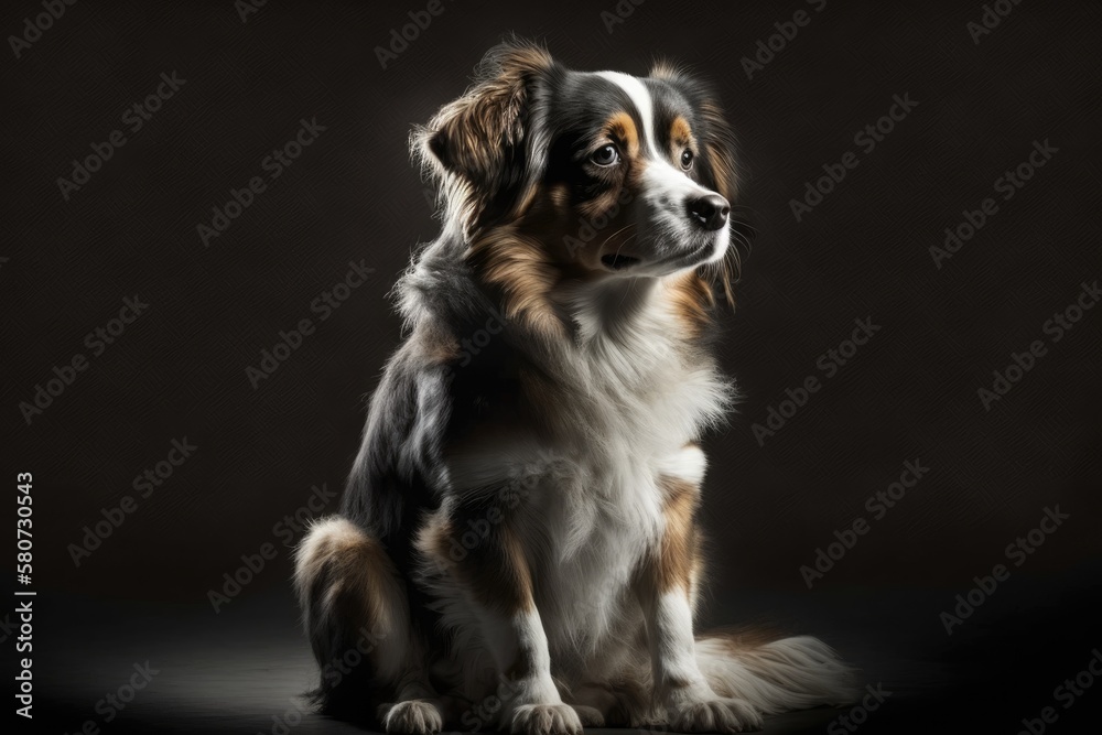 studio shot of a dog on a plain background. Generative AI