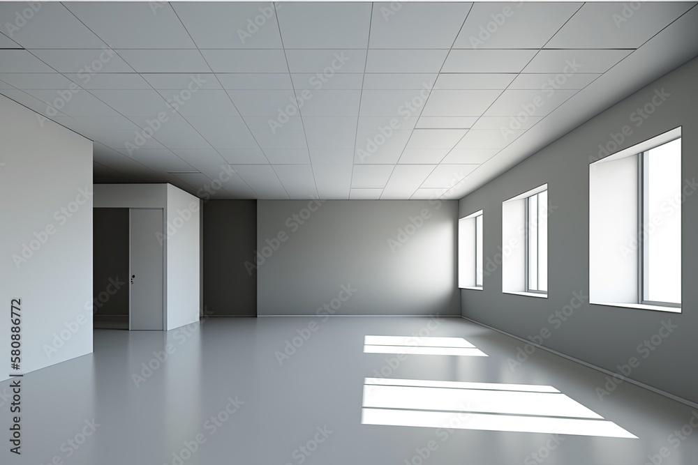 Empty classrooms of the new school building There is space for text and images. Generative AI