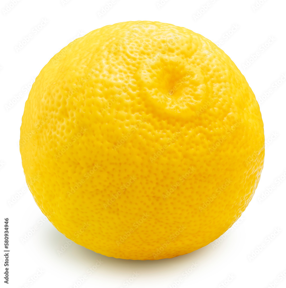 Kochi Yellow Yuzu isolated on white background With work path, Yellow Yuzu Orange fruit isolated on 
