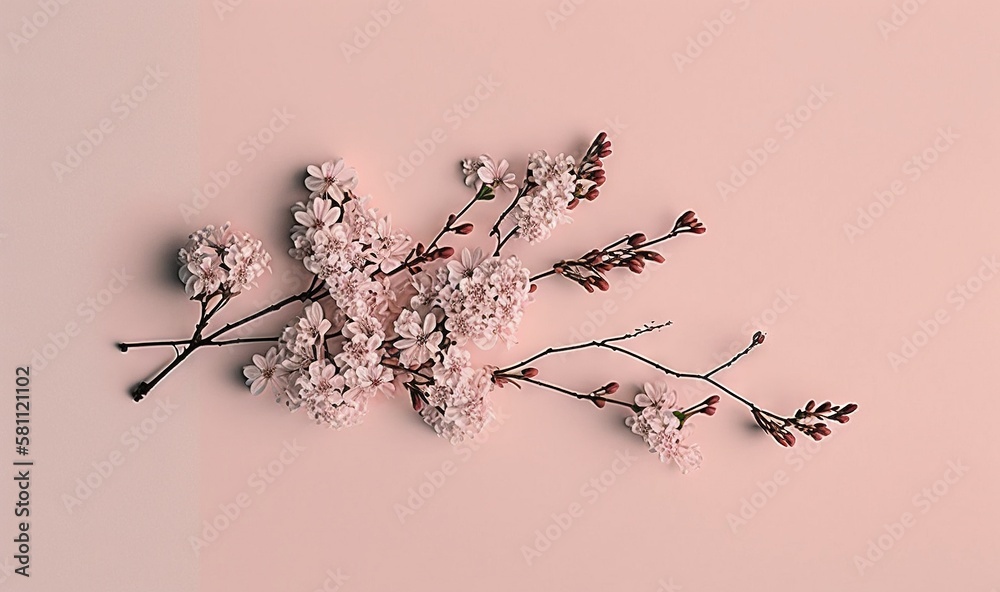  a bunch of flowers that are on a pink surface with a pink background and a pink background with a p