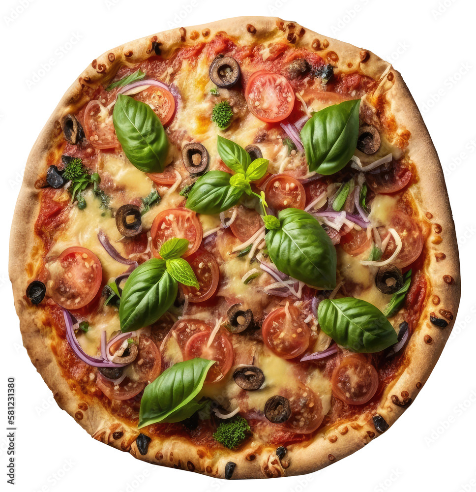 Hot Italian Pizza. Illustration AI Generative.