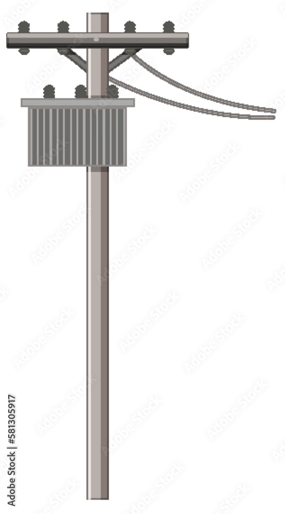 Utility pole isolated on white background