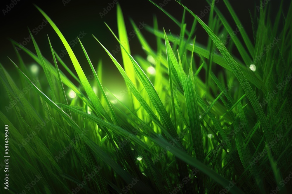 Close up One option for a natural desktop background is a texture of lush, green grass. Generative A