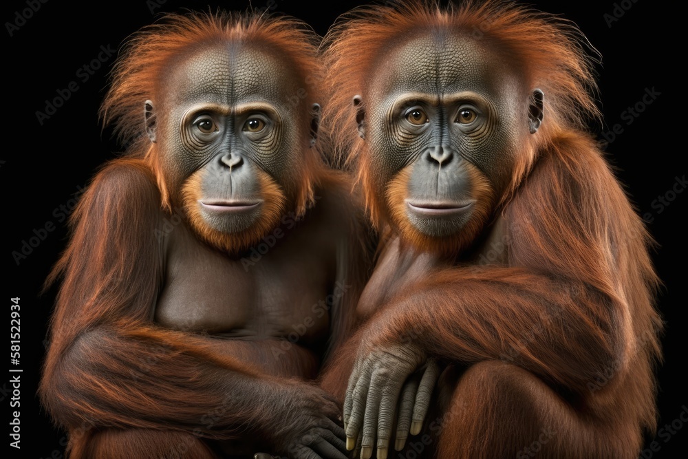 Bornean orangutans and Sumatran orangutans (Pongo abelii) have bred to create this hybrid species (P