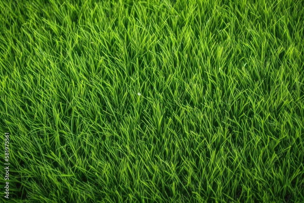 Green background with field grass texture. Generative AI