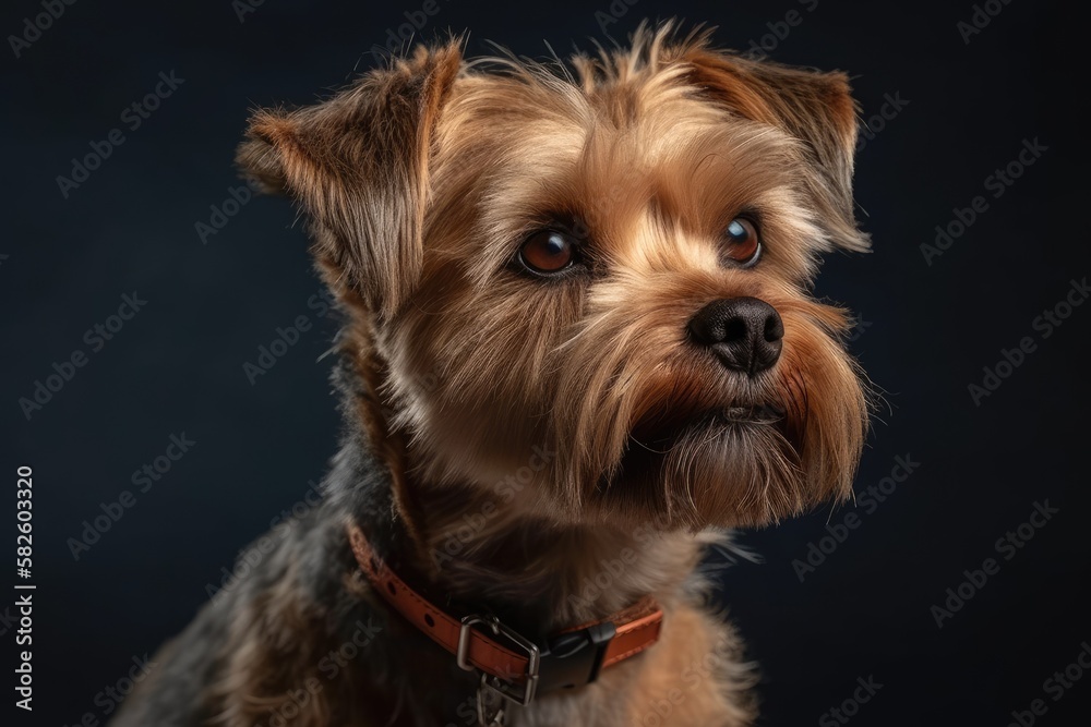 Studio photograph of a dog with an isolated background. Generative AI
