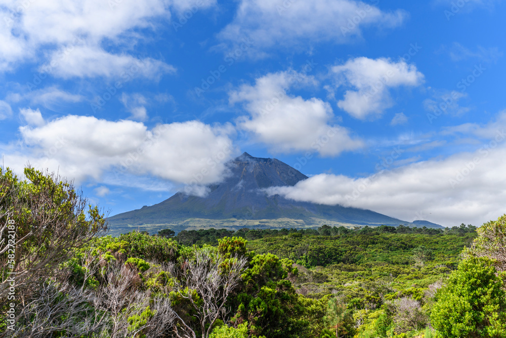 The volcano Pico / Pico volcano on Pico island, highest mountain in Portugal, Azores.