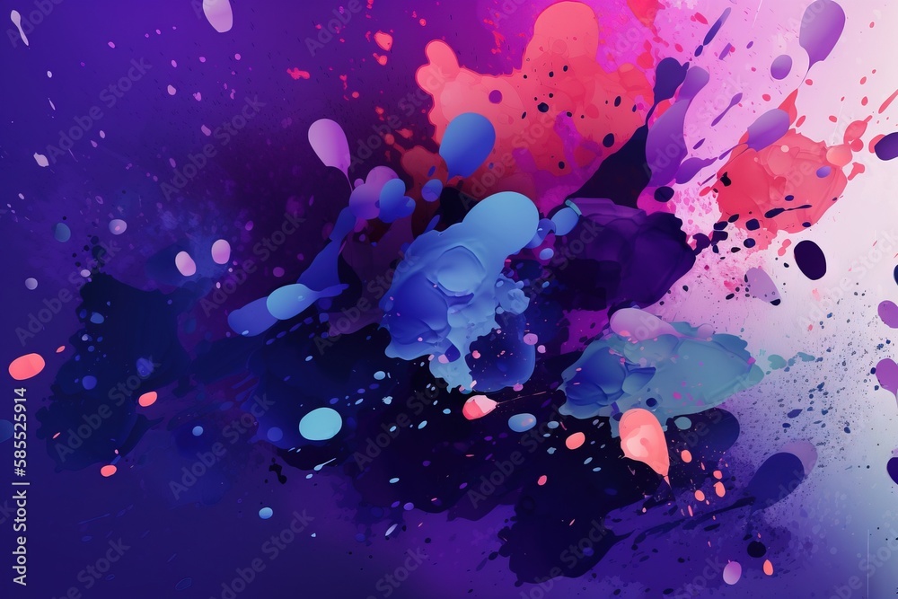  an abstract painting with blue, pink, and purple colors.  generative ai