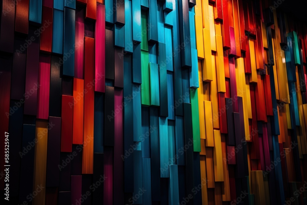  a colorful wall with a lot of different colors on it.  generative ai