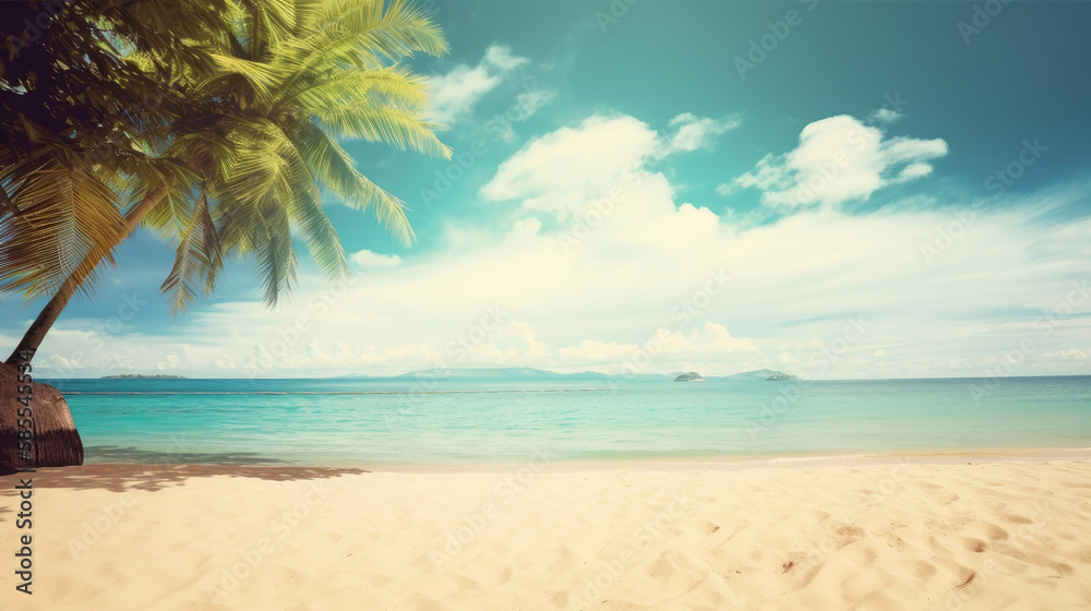 Summer Natural Tropical Background. Illustration AI Generative