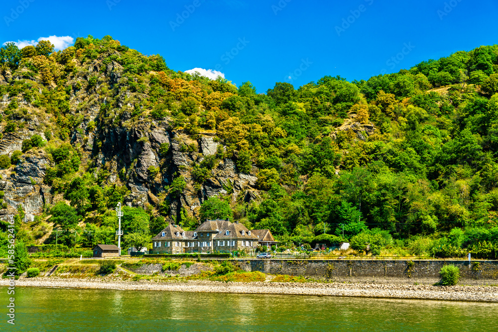 House at Sankt Goarshausen in the Upper Middle Rhine Valley, UNESCO world heritage in Germany