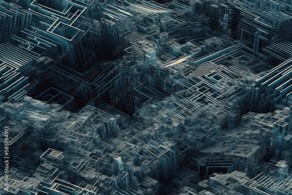 an expansive city skyline from an aerial perspective. Generative AI