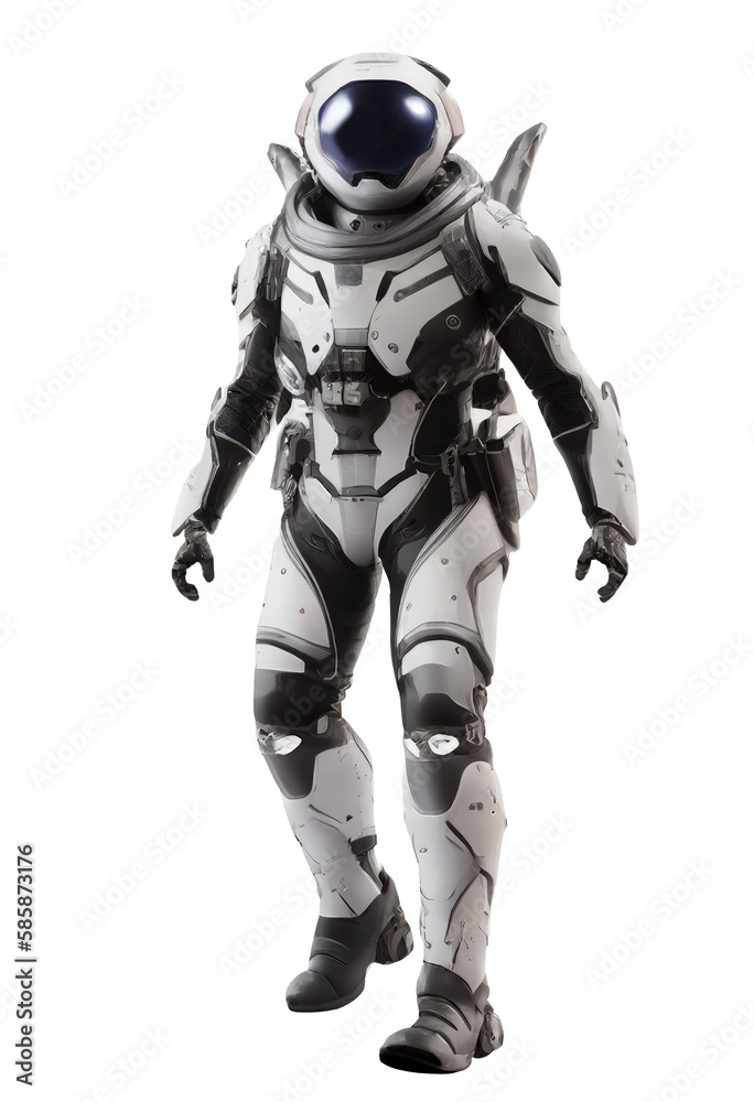 Space suits isolated on transparent background.  Ai generated.