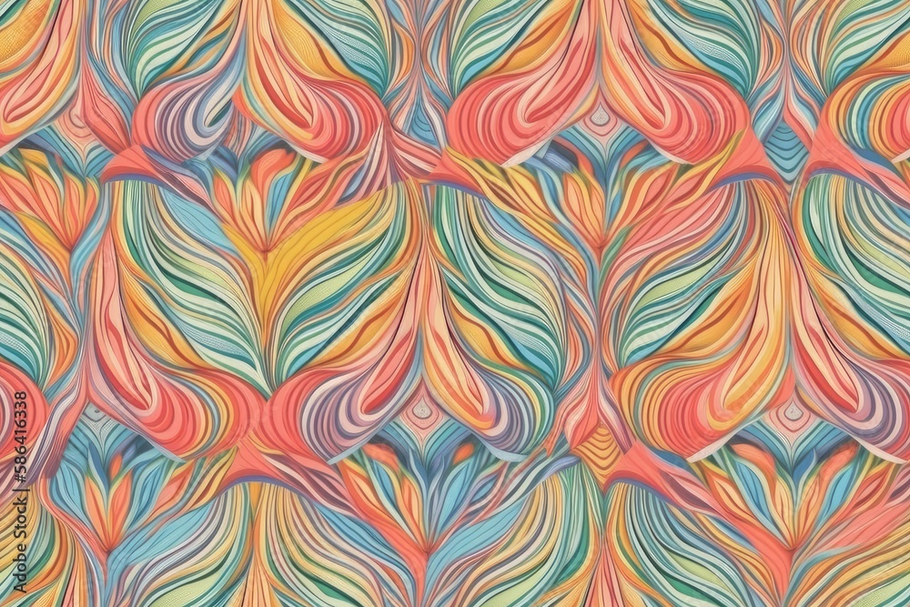 vibrant and dynamic abstract pattern with flowing lines. Generative AI