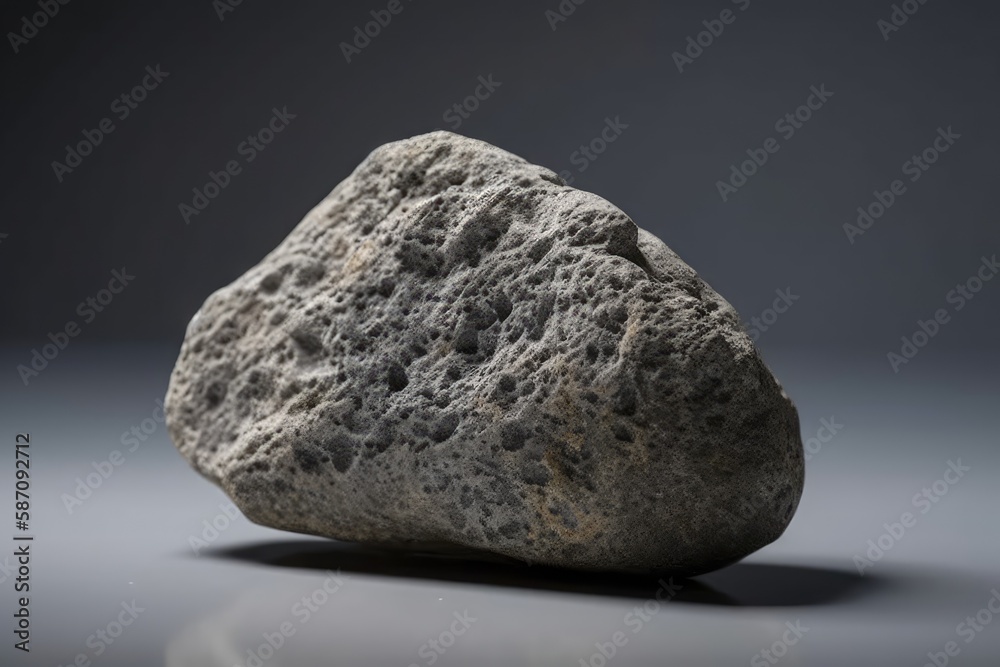 Pumice stone artwork for interior design used in jewelry or product photography, hyperfocused on a w