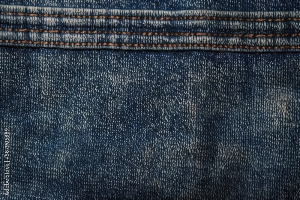 close-up view of denim jeans fabric texture. Generative AI