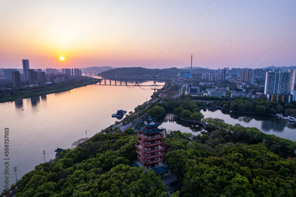 Cityscape of Zhuzhou, Hunan Province, China