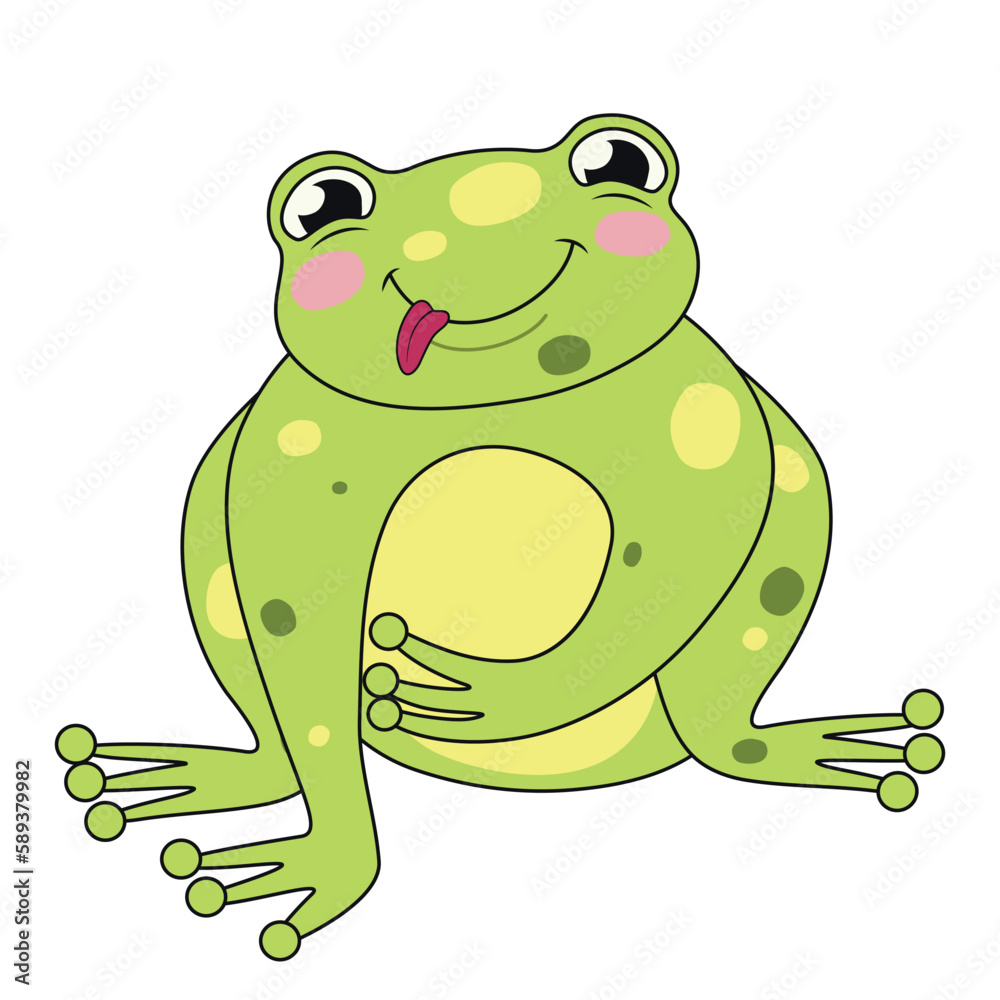 Cute stuffed frog on white background