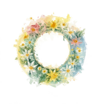 Abstract beautiful floral wreath illustration