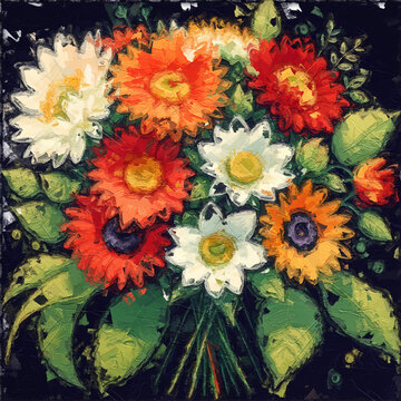 beautiful elegant floral bouquet illustration