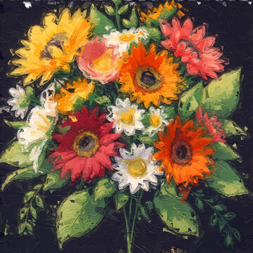 beautiful elegant floral bouquet illustration