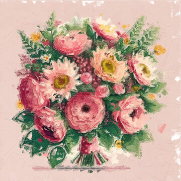 beautiful elegant floral bouquet illustration