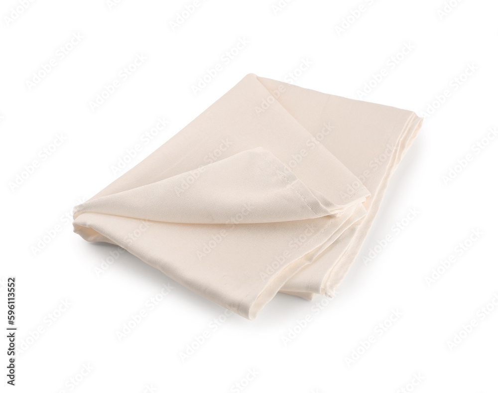 Clean folded napkin on white background