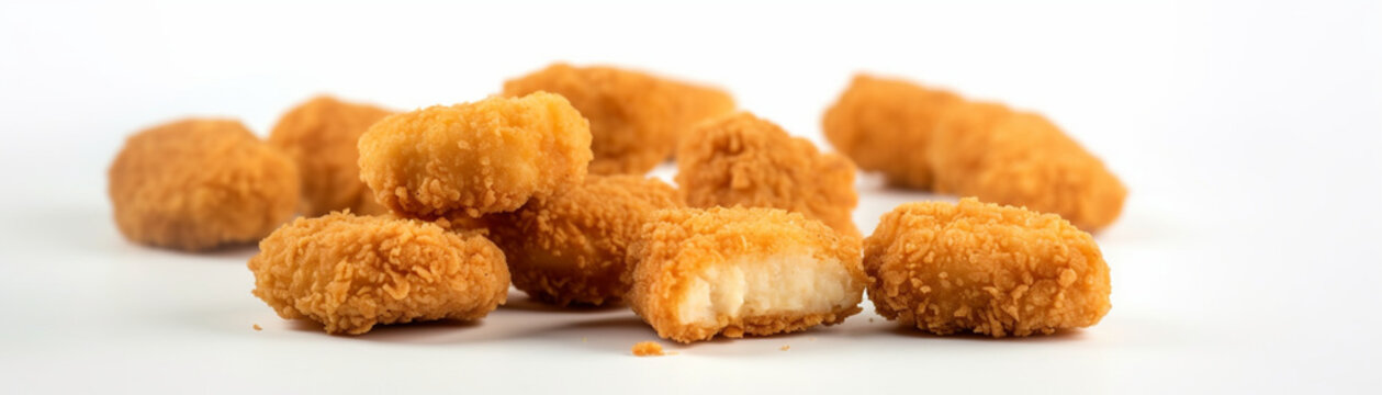 A close-up banner of delicious chicken nuggets