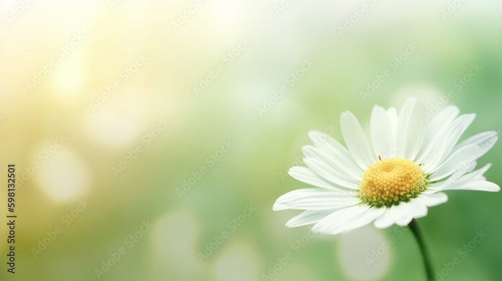 Daisy flower background. Illustration AI Generative
