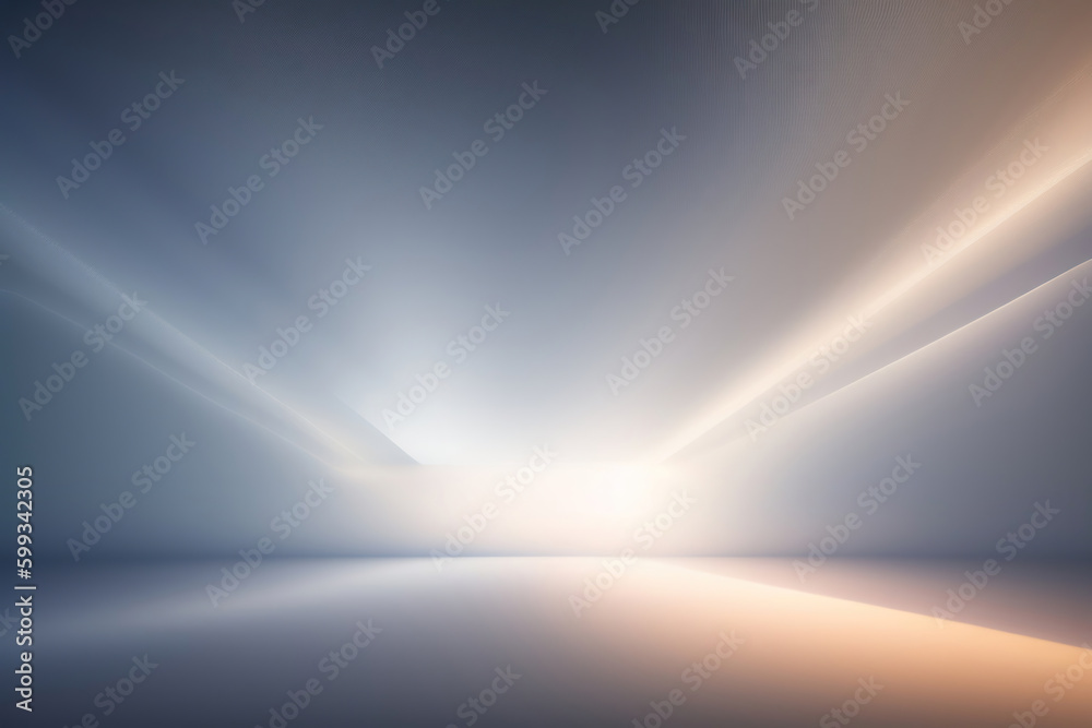 Universal abstract gray blue background with beautiful rays of illumination. Light interior wall for