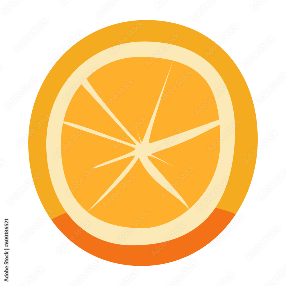 Simple doodle orange fruit. Vector Illustration. EPS10