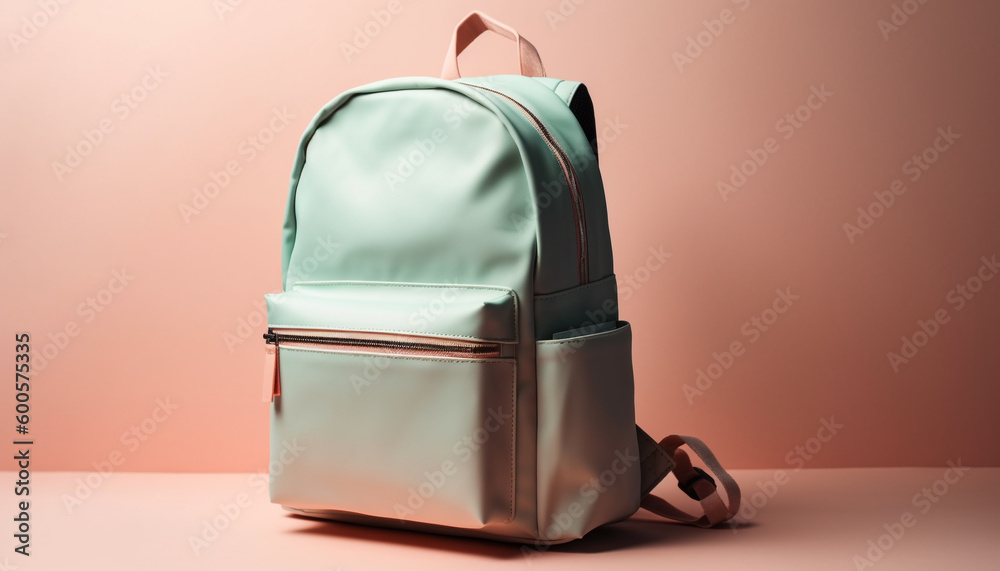 Adventure awaits with modern leather backpack elegance generated by AI