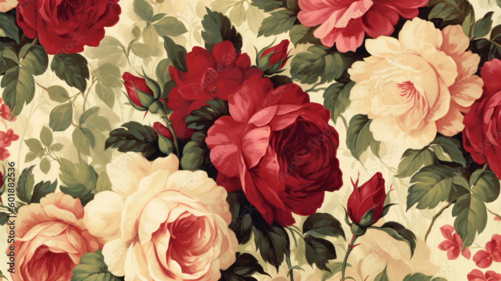 Rose flower background. Illustration AI Generative.
