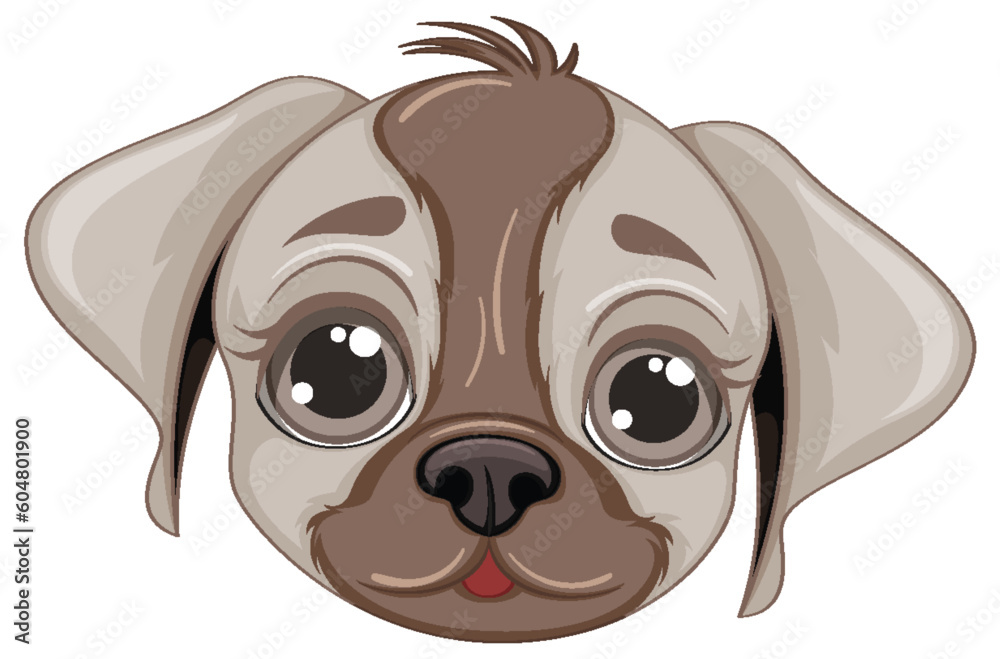 Cute dog face cartoon isolated