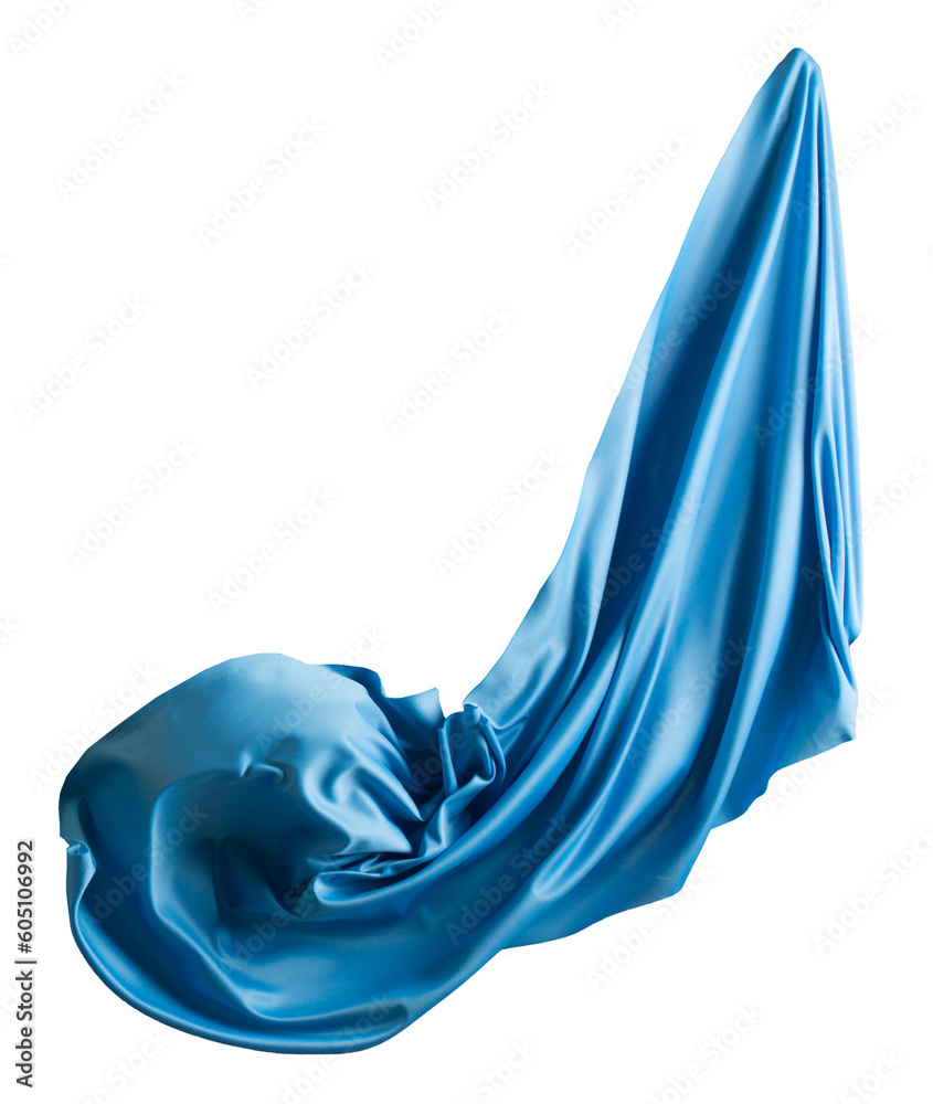 Blue cloth flutters