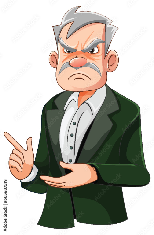 Businessman with Grumpy Facial Expression