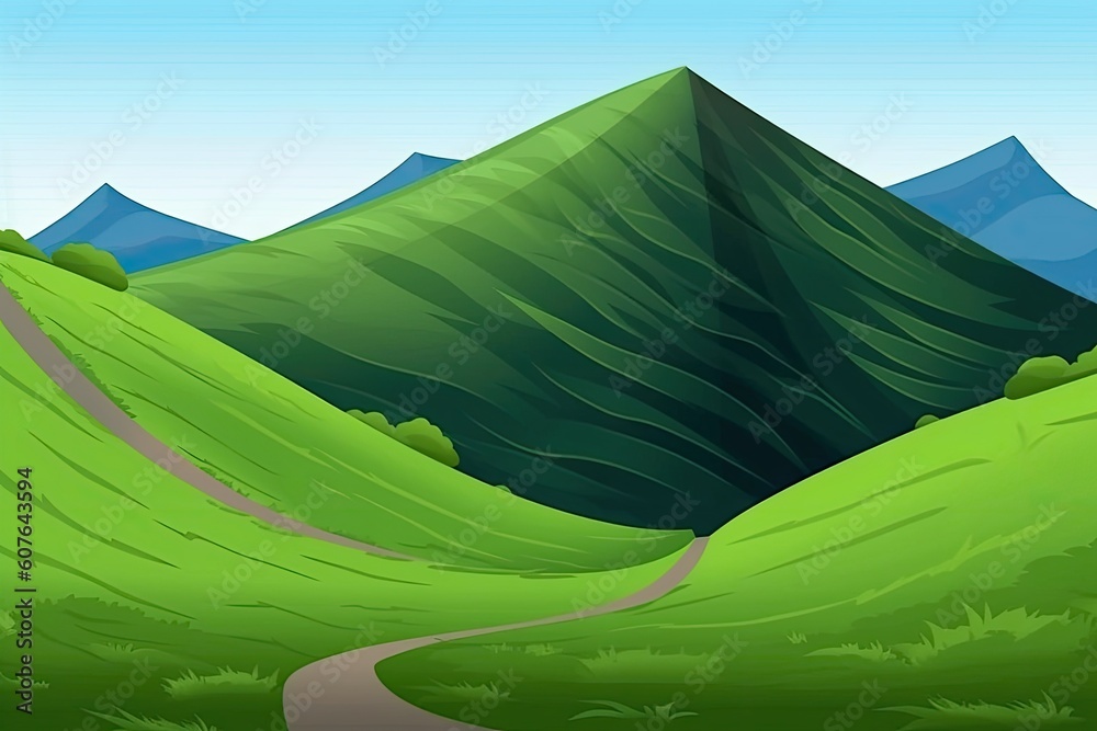 scenic mountain road surrounded by lush greenery Generative AI