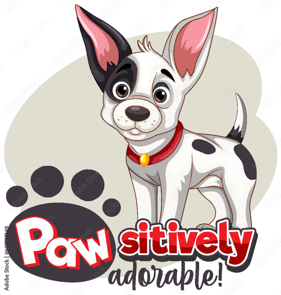 Paw sitively Adorable Cute Puppy Cartoon